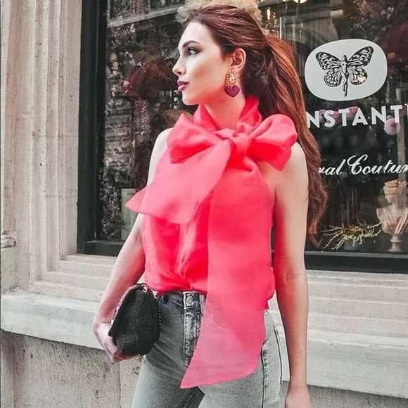 pink organza top